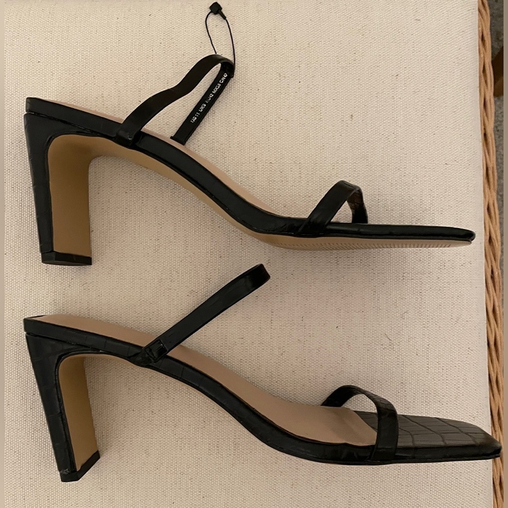 NWOT The Drop Women's Avery Square Toe Two Strap High Heeled Sandal - Picture 4 of 6